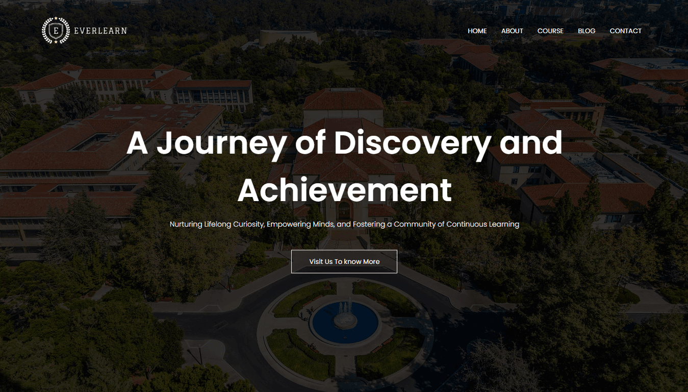 EverLearn University Website page
