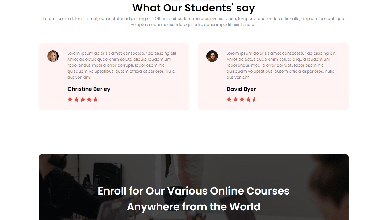 EverLearn University Website page
